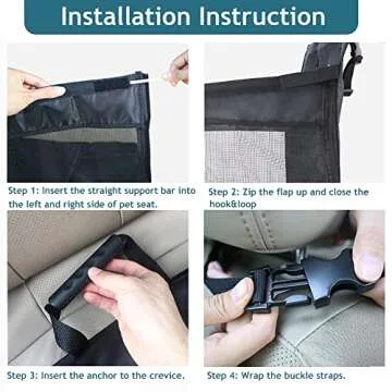 Large Dog Car Seat - Dog Car Seat for Large Dogs, Half Hammock Dog Seat Cover Water-Resistant for Cars, Trucks, SUVs, Full Seat, Half Seat and Floor Coverage