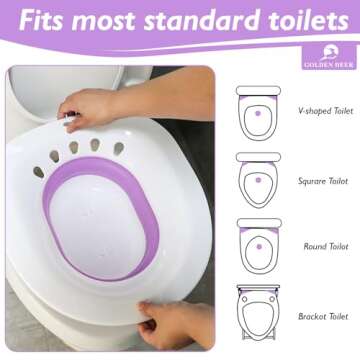 GOLDEN DEER Sitz Bath for Hemorrhoids, Sitz Bath for Toilet Seat, Automatic Flushing, Postpartum Car...