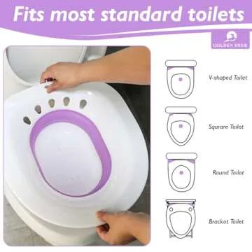 GOLDEN DEER Sitz Bath for Hemorrhoids, Sitz Bath for Toilet Seat, Automatic Flushing, Postpartum Car...