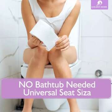 GOLDEN DEER Sitz Bath for Hemorrhoids, Sitz Bath for Toilet Seat, Automatic Flushing, Postpartum Care, Sits Bath Kit for Women