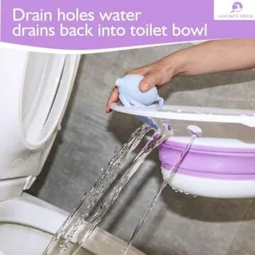 GOLDEN DEER Sitz Bath for Hemorrhoids, Sitz Bath for Toilet Seat, Automatic Flushing, Postpartum Care, Sits Bath Kit for Women