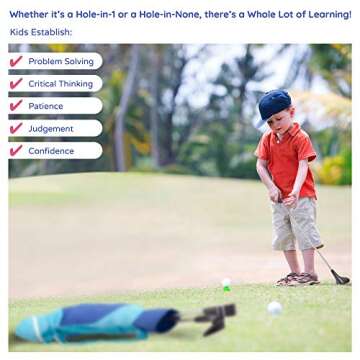 Byron's Games Kids Golf Set for Children Age 3 to 6 Years. 14 Piece Toy Golf Clubs Set with Interactive Storybook for Educational Learning for Boys and Girls. Suitable for Indoor and Outdoor Use.