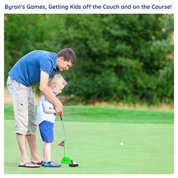 Byron's Games Kids Golf Set for Children Age 3 to 6 Years. 14 Piece Toy Golf Clubs Set with Interactive Storybook for Educational Learning for Boys and Girls. Suitable for Indoor and Outdoor Use.