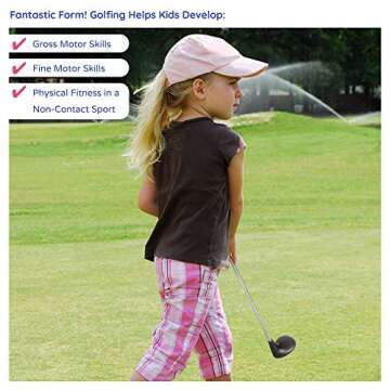 Byron's Games Kids Golf Set for Children Age 3 to 6 Years. 14 Piece Toy Golf Clubs Set with Interactive Storybook for Educational Learning for Boys and Girls. Suitable for Indoor and Outdoor Use.