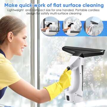 Cordless Window Vacuum Squeegee - Multi-Purpose Cleaning Tool for Home & Car