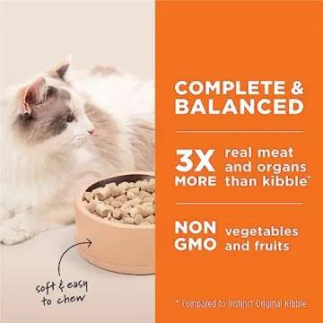 Instinct Freeze Dried Raw Meals, Natural Dry Cat Food, Grain Free - Cage Free Chicken, 9.5 oz. Bag