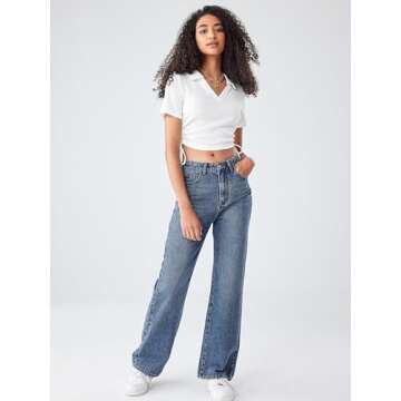 CIDER Wide Leg Jeans for Women High Waisted Denim Pants Boyfriend Jeans Trendy Casual Summer Bottom