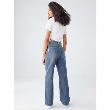 CIDER Wide Leg Jeans for Women High Waisted Denim Pants Boyfriend Jeans Trendy Casual Summer Bottom