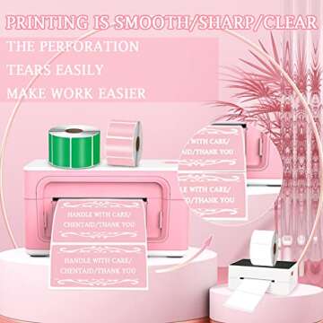 Premium Pink Direct Thermal Labels for Shipping & Crafting