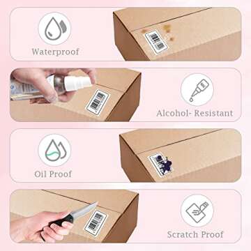 Premium Pink Direct Thermal Labels for Shipping & Crafting