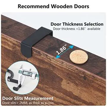 1Easylife 6-Tier Over the Door Pantry Organizer, Heavy-Duty Metal with 6 Baskets, Hanging Storage and Organization for Kitchen, Spice Rack (6x4.72 Width Baskets, Black)