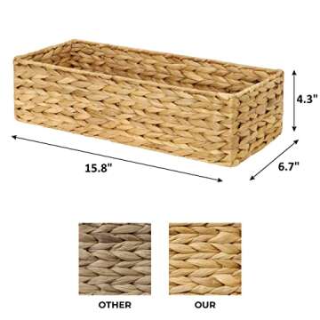 BARIEN Set of 2 Woven Water Hyacinth Storage Baskets