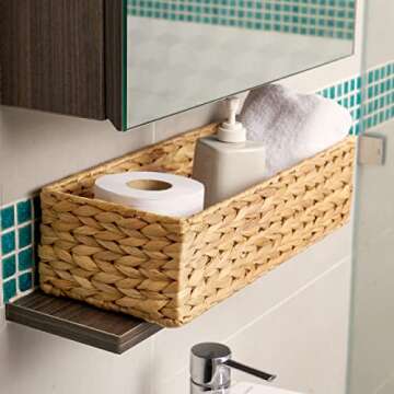 BARIEN Set of 2 Woven Water Hyacinth Storage Baskets