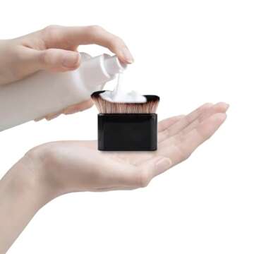 Self Tanning Brush, Self Tan Brush Self Tanner Applicator Blend Brush Foundation Makeup Brushes Spray Tan Blending Brush Beauty Brush Bronzer Body Brush for Face Leg(Black-Brown)