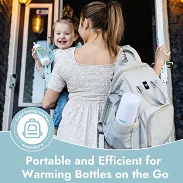 Papablic Portable Travel Baby Bottle Warmer On The Go, Fits Most Car Cup Holders, 12 oz