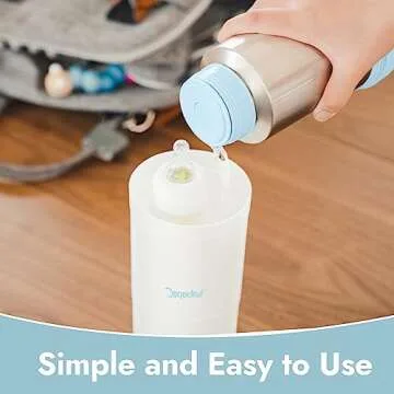 Papablic Portable Travel Baby Bottle Warmer On The Go, Fits Most Car Cup Holders, 12 oz