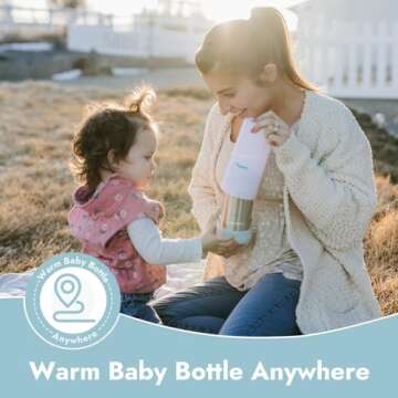 Papablic Portable Travel Baby Bottle Warmer On The Go, Fits Most Car Cup Holders, 12 oz