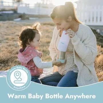 Papablic Portable Travel Baby Bottle Warmer On The Go, Fits Most Car Cup Holders, 12 oz