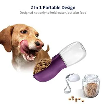 WePet Portable Dog Water Bottle with Food Container, 12 OZ + 6 OZ, Leak Proof Puppy Water Dispenser with Drinking Feeder for Pets Outdoor Walking, Hiking, Travel, Food Grade Plastic