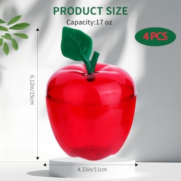 TABGACH Large Red Apple Container for Candy & Gifts 4 Pack
