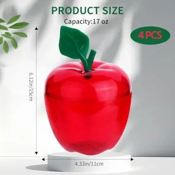 TABGACH Large Red Apple Container for Candy & Gifts 4 Pack