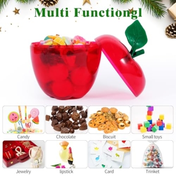 TABGACH Large Red Apple Container for Candy & Gifts 4 Pack