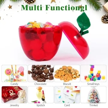 TABGACH Large Red Apple Container for Candy & Gifts 4 Pack