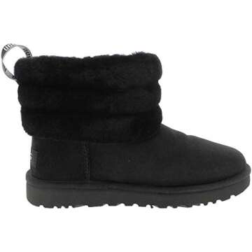 UGG Women's Fluff Mini Quilted Boot, Black, 9