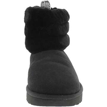 UGG Women's Fluff Mini Quilted Boot, Black, 9