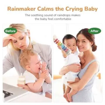 WODI Wooden Rain Stick Baby Toys 0-6-12 Months, Montessori Toys for Babies 6-12 Months, Developmental Toys Baby Rattles Infant Musical Instrument Baby Musical Toys for 1 Year Old Toddler Kids Gifts