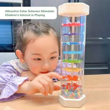 WODI Wooden Rain Stick Baby Toys 0-6-12 Months, Montessori Toys for Babies 6-12 Months, Developmental Toys Baby Rattles Infant Musical Instrument Baby Musical Toys for 1 Year Old Toddler Kids Gifts