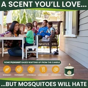 Mosquito Candle Outdoor with 5 Essential Oils - DEET Free