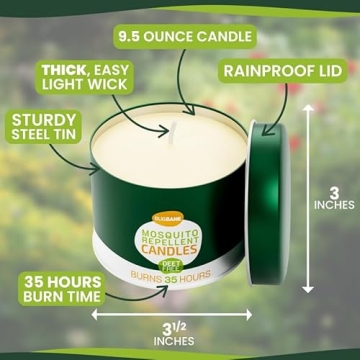 Mosquito Candle Outdoor with 5 Essential Oils - DEET Free