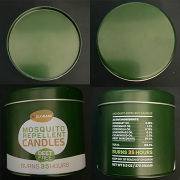 Mosquito Candle Outdoor with 5 Essential Oils - DEET Free