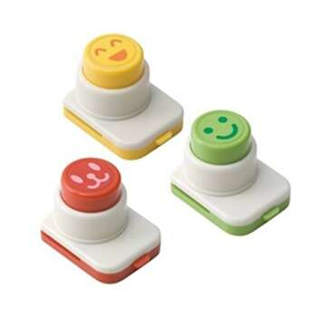 MoJyetli DIY Sushi Tool, 3Pcs Smile Face Laver Seaweed Nori Punch Embossing Device Rice Ball Onigiri Mould