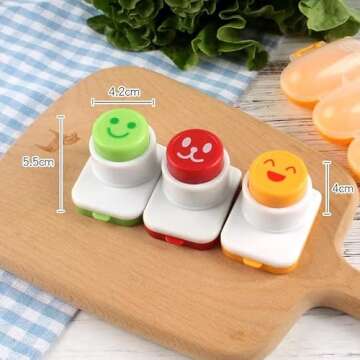 MoJyetli DIY Sushi Tool, 3Pcs Smile Face Laver Seaweed Nori Punch Embossing Device Rice Ball Onigiri Mould