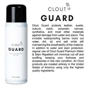 CLOUT Guard - Premium Water & Stain Repellent - Waterproof and Protect Suede, Leather, Nubuck, Fabric, Nylon, Polyester & More - Sneakerhead Protector for All Sneakers, Shoes, Boots, & Accessories