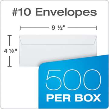 Columbian #10 Security Envelopes, 500/Box, No Window, 4-1/8 x 9-1/2 Inches, Release & Seal Self Seal, White (COLO151)