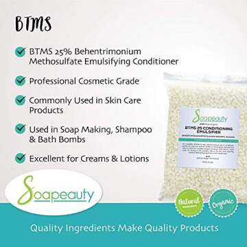 Soapeauty BTMS-25-4 oz | Conditioning Emulsifier for making Hair Care, Skin Care, Leave-in Treatment Products | Behentrimonium Methosulfate Cetearyl Alcohol 25% - 4 oz
