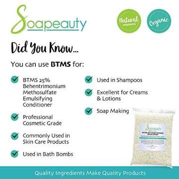 Soapeauty BTMS-25-4 oz | Conditioning Emulsifier for making Hair Care, Skin Care, Leave-in Treatment Products | Behentrimonium Methosulfate Cetearyl Alcohol 25% - 4 oz