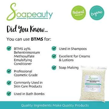 Soapeauty BTMS-25-4 oz | Conditioning Emulsifier for making Hair Care, Skin Care, Leave-in Treatment Products | Behentrimonium Methosulfate Cetearyl Alcohol 25% - 4 oz