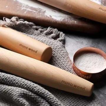 Muso Wood Wooden French Rolling Pin for Any Baking Needs
