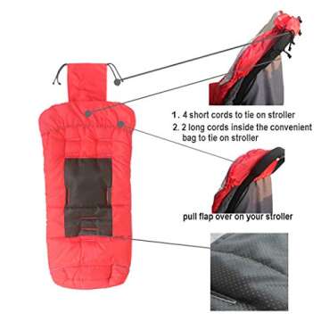 Waterproof Winter Outdoor Tour Universal Stroller Footmuff with All Neat Features,Fits All Stroller, M6-36 Toddler 3 in 1 Stroller Bunting Bag