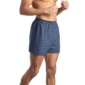 Comfortable Fruit of the Loom Men's Woven Boxer Shorts