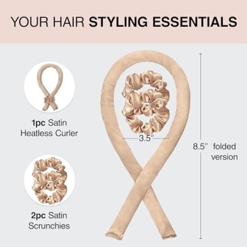 Kitsch Satin Heatless Curling Set for Effortless Curls