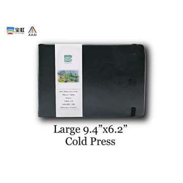 BAOHONG Academy' Watercolor Journal, PU Leather Cover, 24 Sheets Sized 6.2" x 9.4", Cold Press Acade...