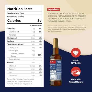 Torani Brown Sugar Cinnamon Coffee Syrup, Flavored Syrup for Drinks, Pump Included, 25.4 Fl Oz