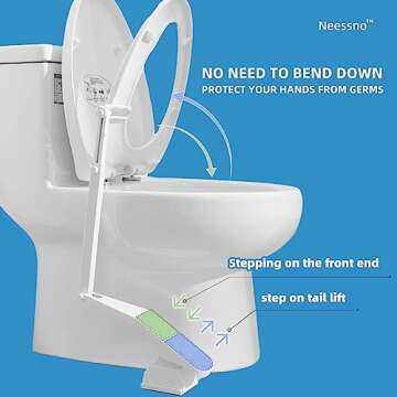 Touch Free Neessno Toilet Seat Lifter for Kids and Elderly