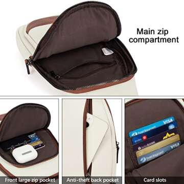 Trendy CLUCI Leather Sling Backpack for Women