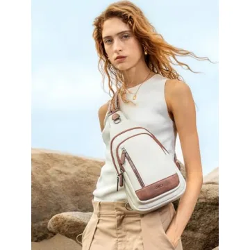 Trendy CLUCI Leather Sling Backpack for Women